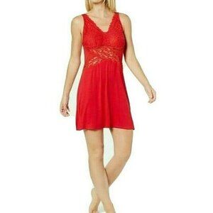 INC International Womens Red Lace Chemise Gown Sleepwear Plus Size XXXL NEW